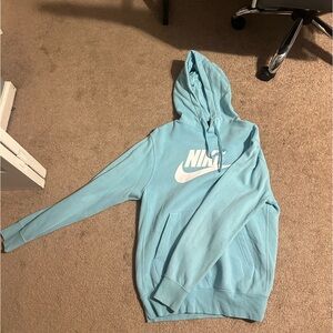 Blue Nike Swoosh Hoodie Mens Size Small